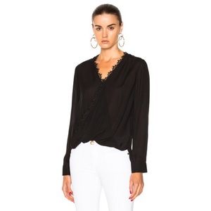 NWT L’Agence Rosario Silk Top in Black size Small